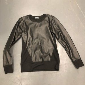 Helmut Lang leather sweatshirt